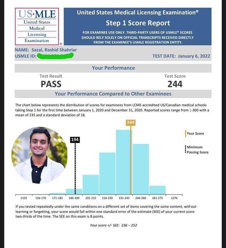 Sajals USMLE Result